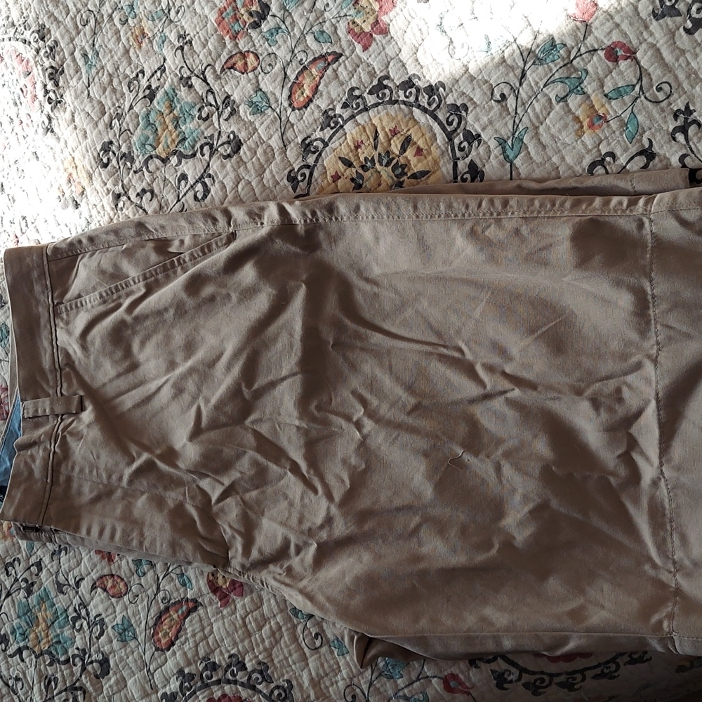 J Crew men's, flat front, khaki shorts.